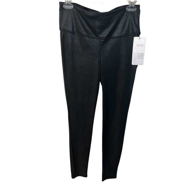 Seven 7 Leggings Womens M Black Faux Leather Pull On High Rise Sculpted New - Picture 1 of 8